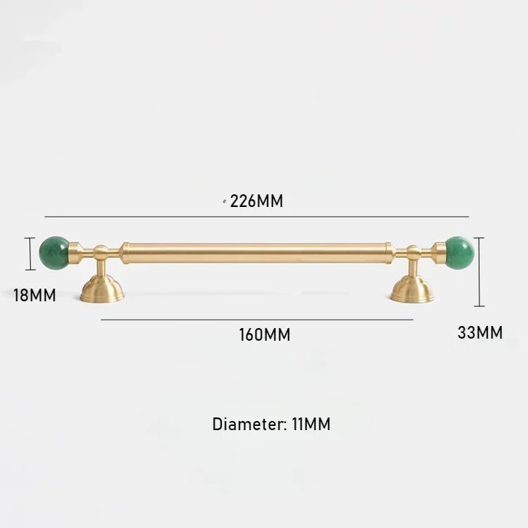 Durable Brass & Pink Crystal Cabinet Pulls – 5" Luxury Handles
