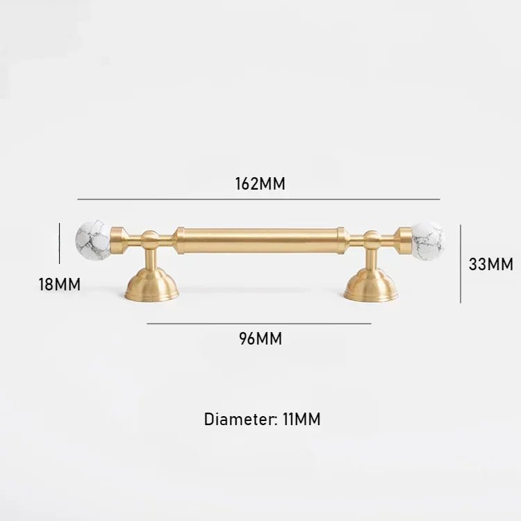 Durable Brass & Pink Crystal Cabinet Pulls – 5" Luxury Handles