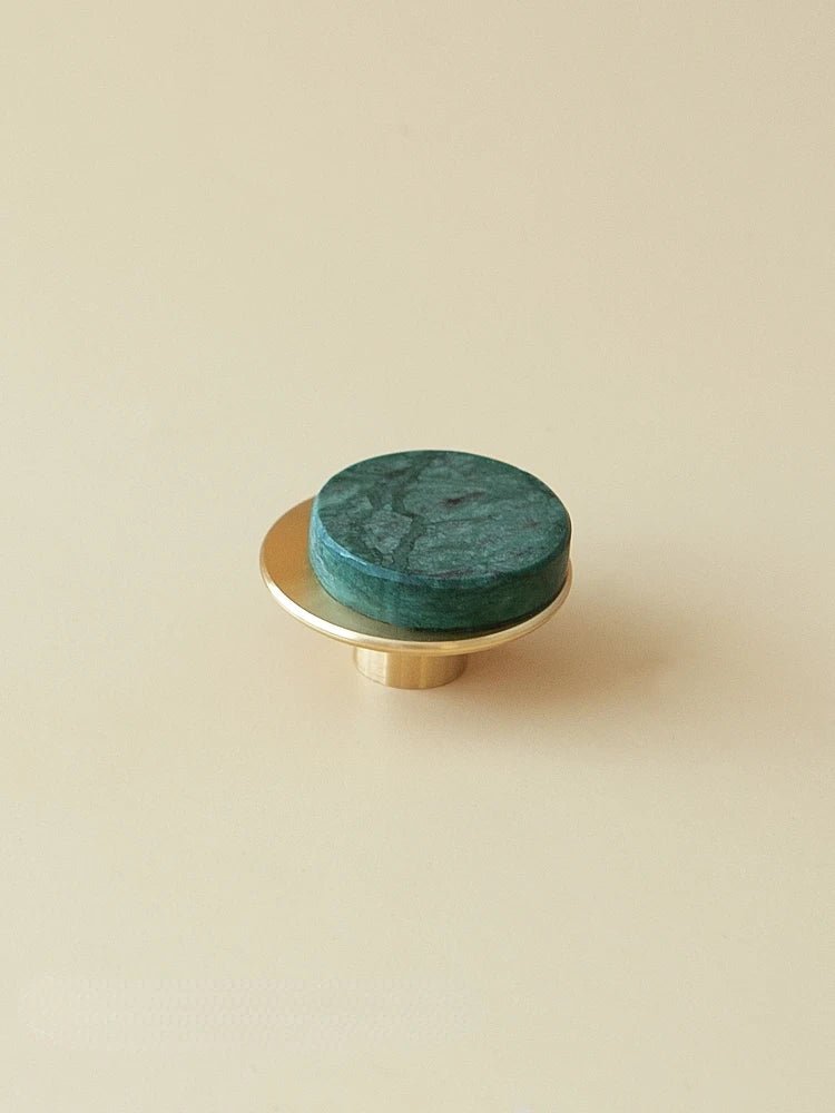 Luxury Drawer Handle – Emerald Stone & Brass  