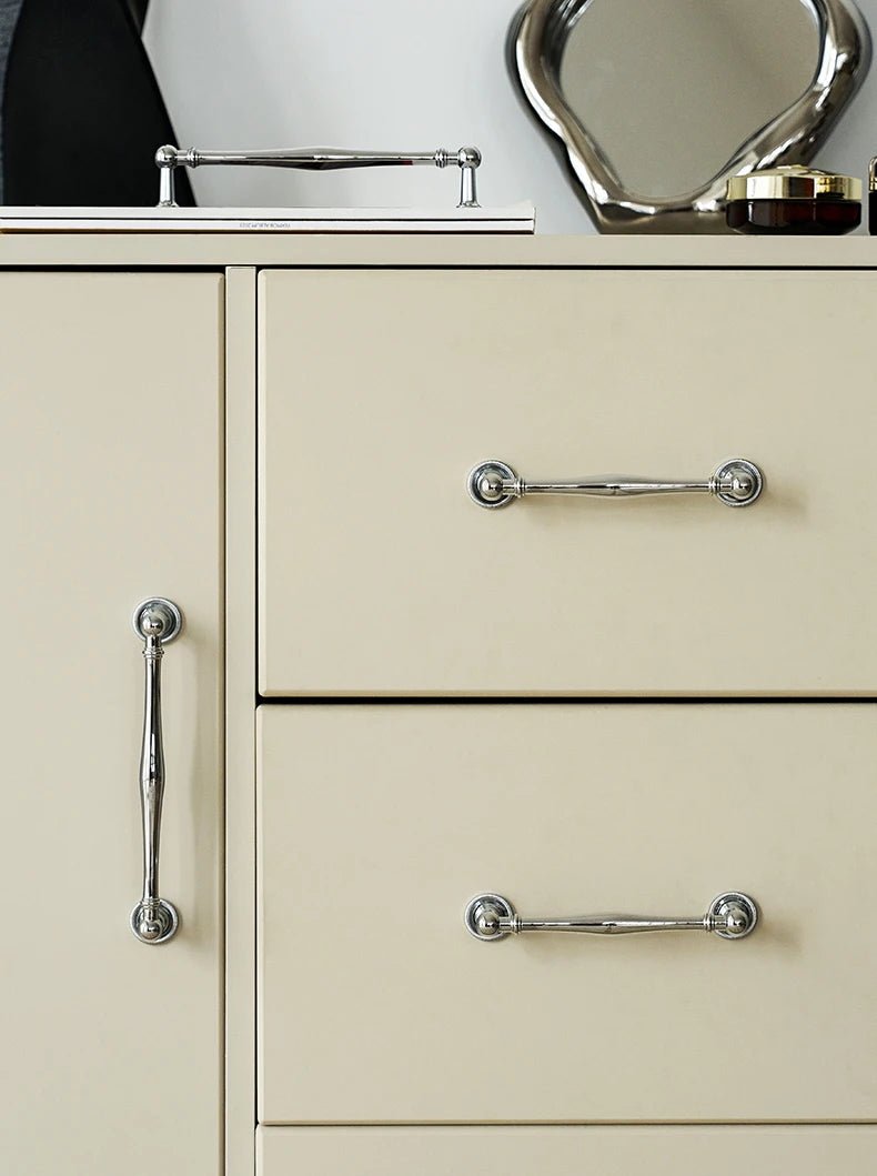 Luxury Brass Cabinet Handle & Knob – Mirror Silver T-Bar