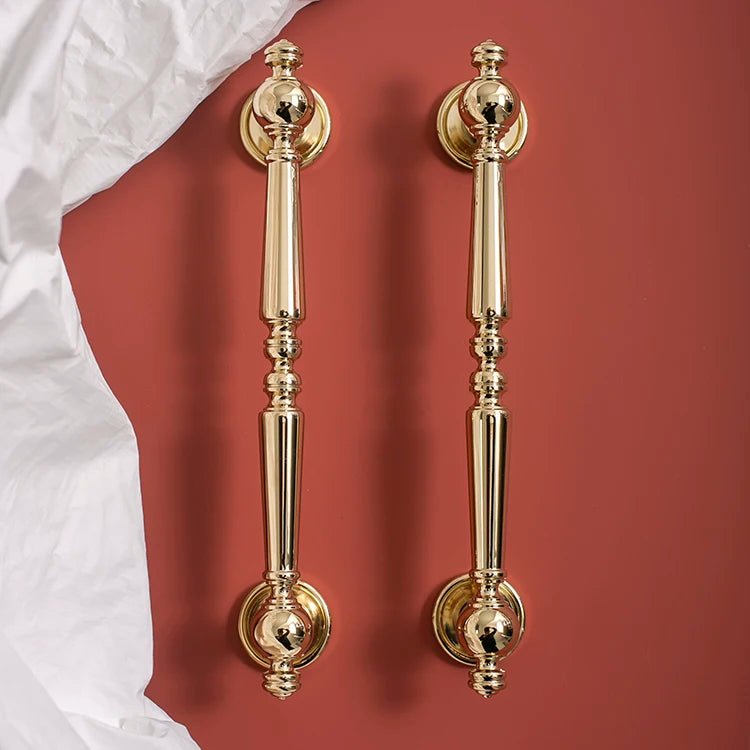 Solid Brass T-Bar Pulls in Bright Gold for Cabinets