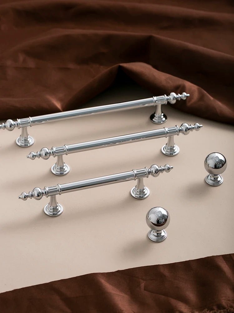 Stylish Solid Brass Cabinet Knobs – Bright Silver Luxury Design