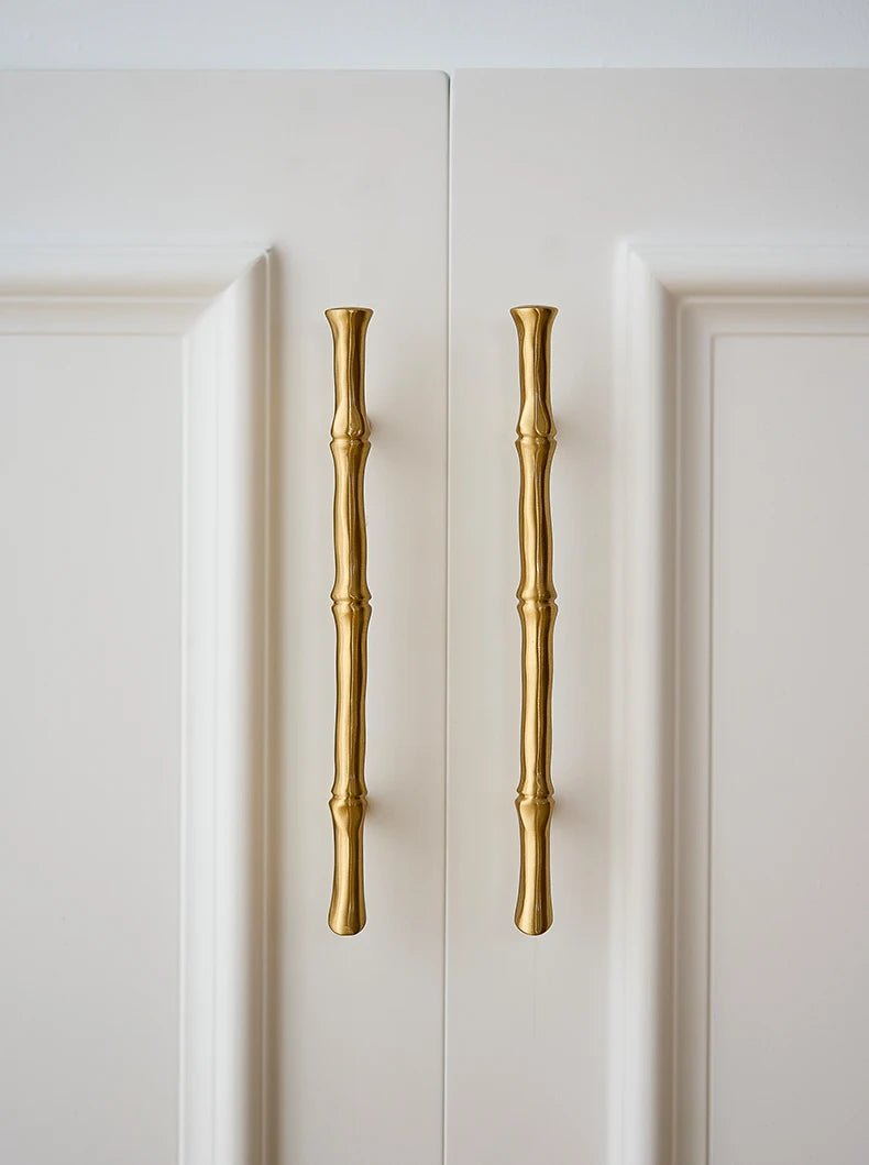 Elegant Bronze Bamboo Brass Handles – 5" T-Bar Pulls for Cabinets