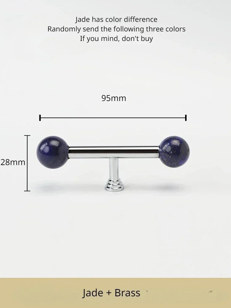 Modern Brown Crystal Brass Handle – Double Bead Pull for Stylish Drawers