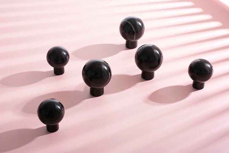 Stylish Carrara Marble Knobs – Black & White Pull Handles for Drawers