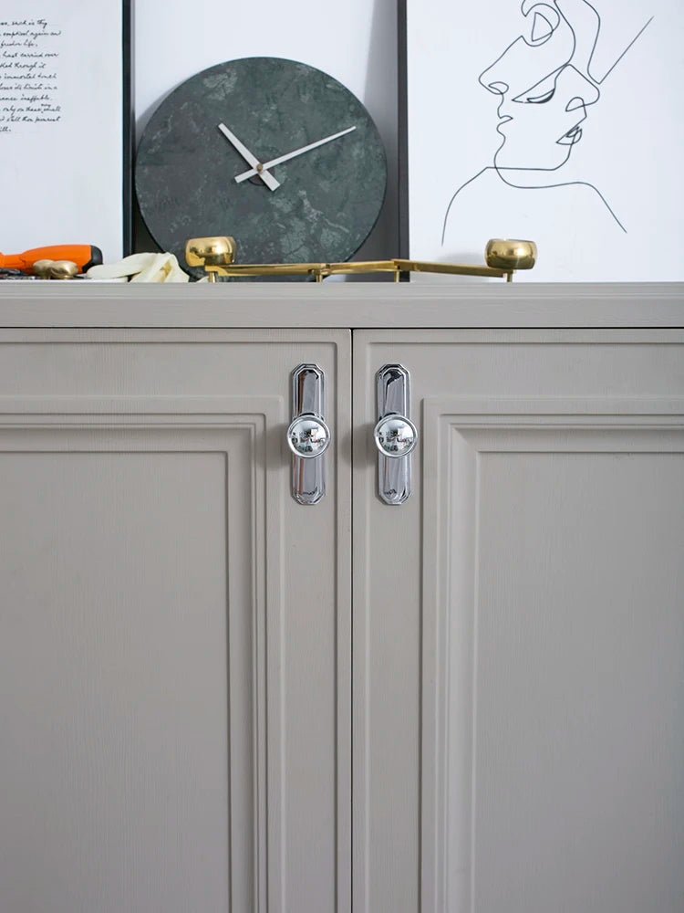 Elegant Chrome Brass Drawer Knobs – Plate Pull Handles for Cabinets