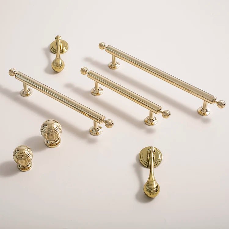 European Gold Brass Cabinet Knobs – 6.3" Pull