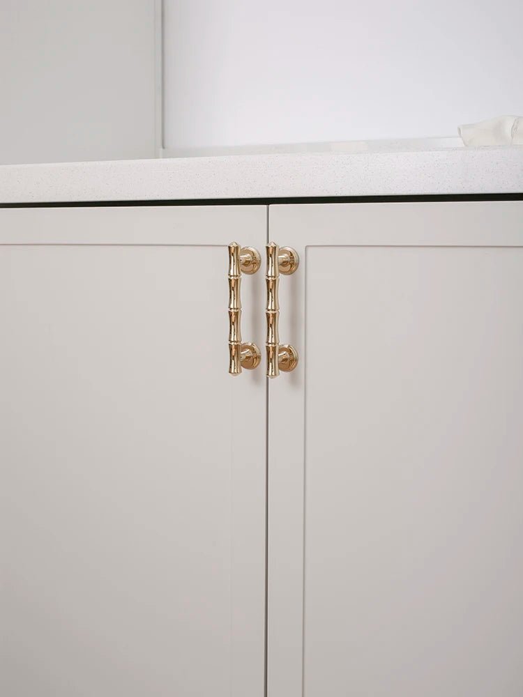 Contemporary Gold Brass T-Bar Pulls – 5" Knobs for Elegant Cabinets