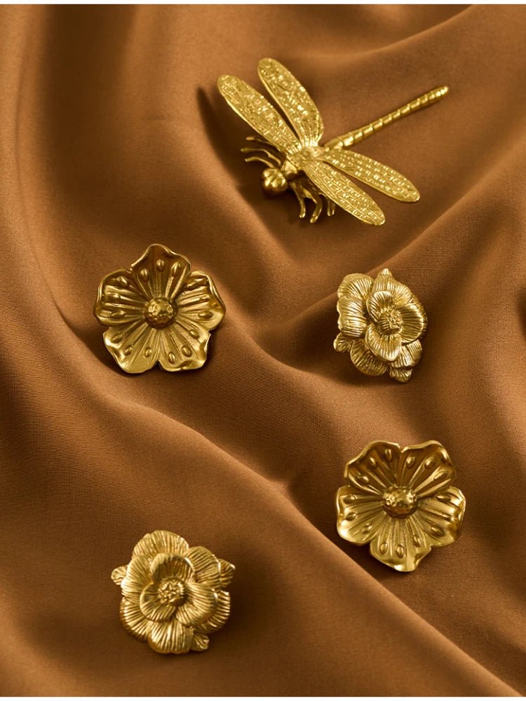 Luxury Dragonfly Brass Handles – Gold Cabinet Pulls