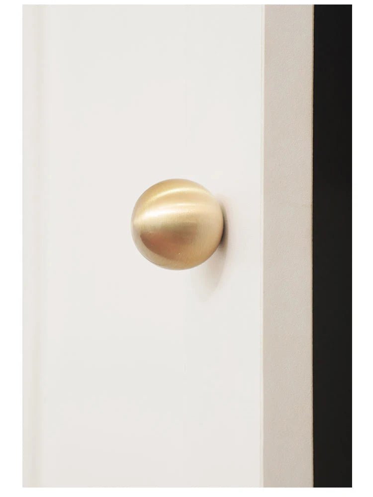 Elegant Gold Round Brass Knob – Vintage Drawer Pull for Cabinets