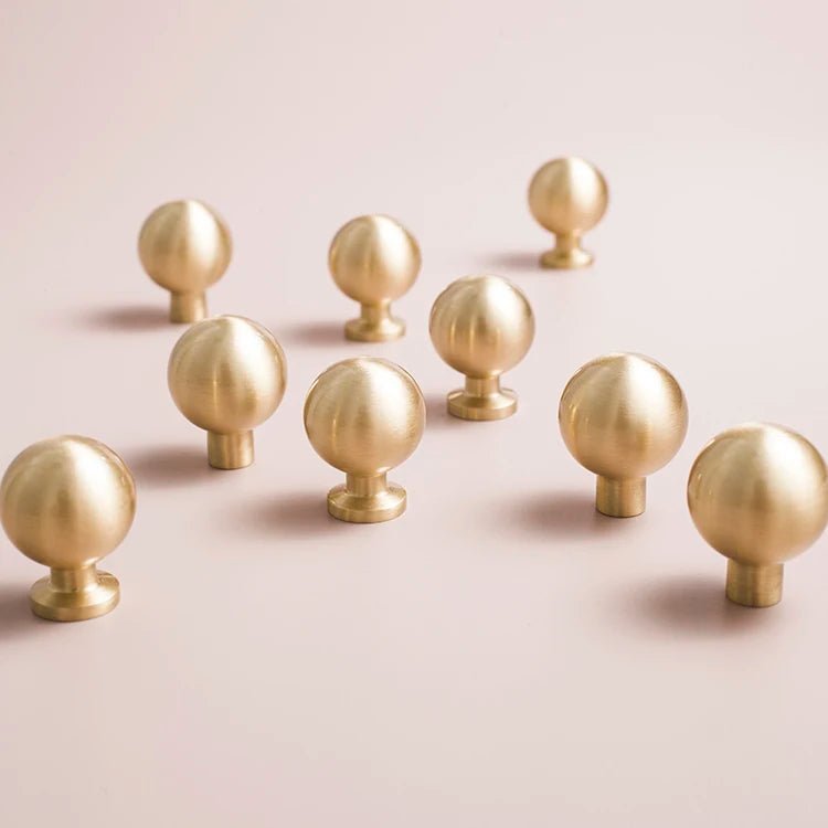 Stylish Gold Round Dresser Pulls in Solid Brass