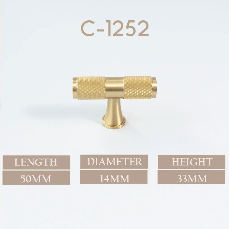 14.4" Knurled Brass Pull – Gold Cabinet Hardware  