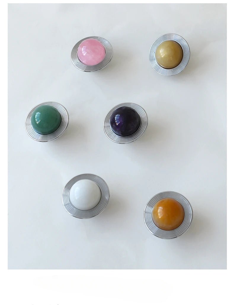 Jade Marble and Brass Knob – Luxury Drawer Pull  