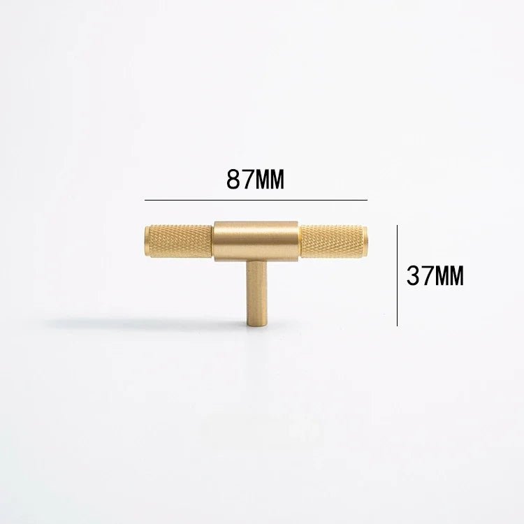 Luxury Knurled Brass Knobs – Satin Finish Pulls for Modern Cabinets