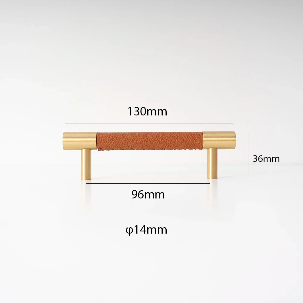 Stylish Leather & Brass Pull Handles – 7.5" Pulls for Furniture
