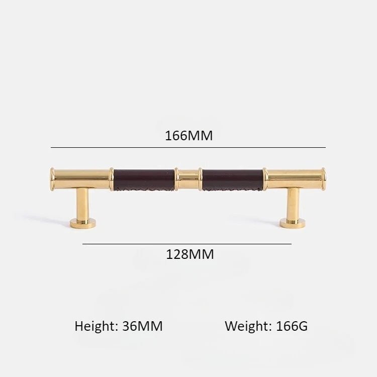 Contemporary Leather & Brass Pull – Modern Drawer Handles for Cabinets
