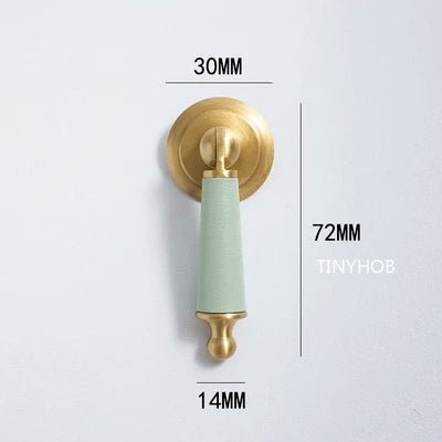 Handstitched Leather Pull – Brass Accent