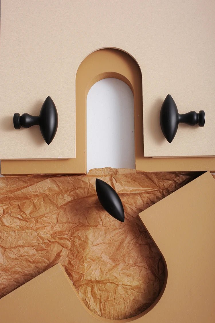 Luxury Matte Black Brass Knobs – Gold Accent Pulls for Drawers