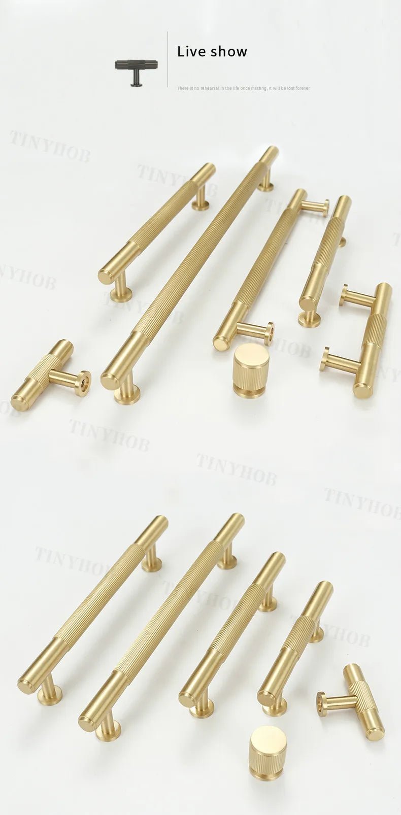 Elegant Modern Brass Cabinet Handles in Bronze & Gray