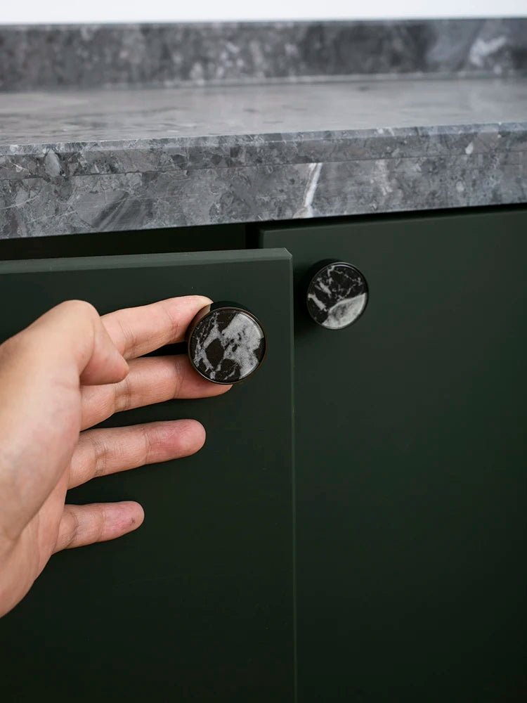 Nordic Black Texture Drawer Handle – Brass & Resin Knob