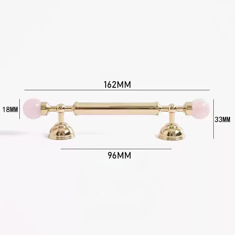 Glam Pink Crystal Brass Handles for Cabinets – Modern Pull Knobs