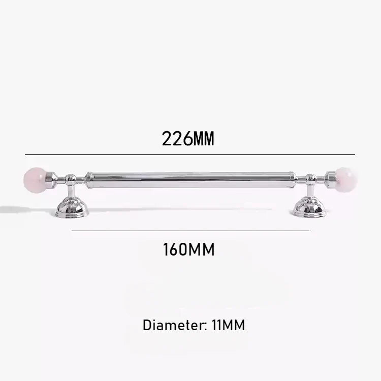 Pink Gem Drawer Handle – Brass T-Bar Pull  