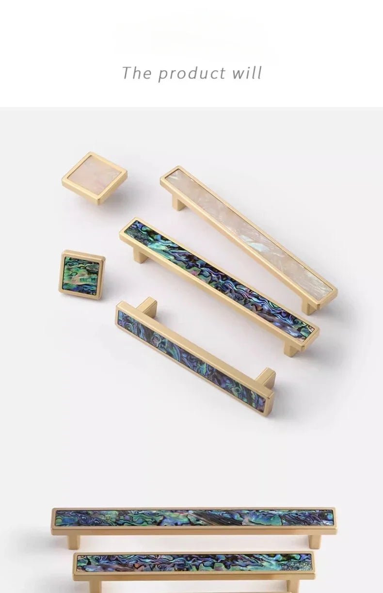Elegant Pink Shell & Brass Handle – Wardrobe Pull for Kids