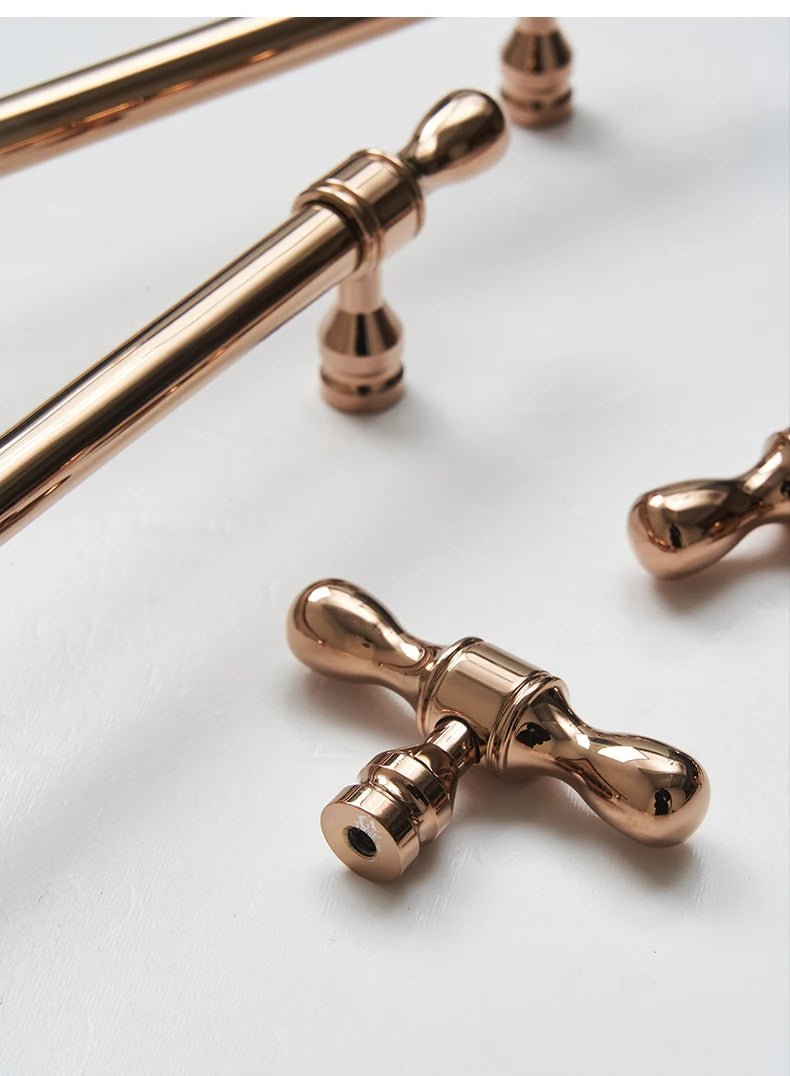 Durable Rose Gold Cabinet Handles – Vintage Drawer Pulls for Furniture