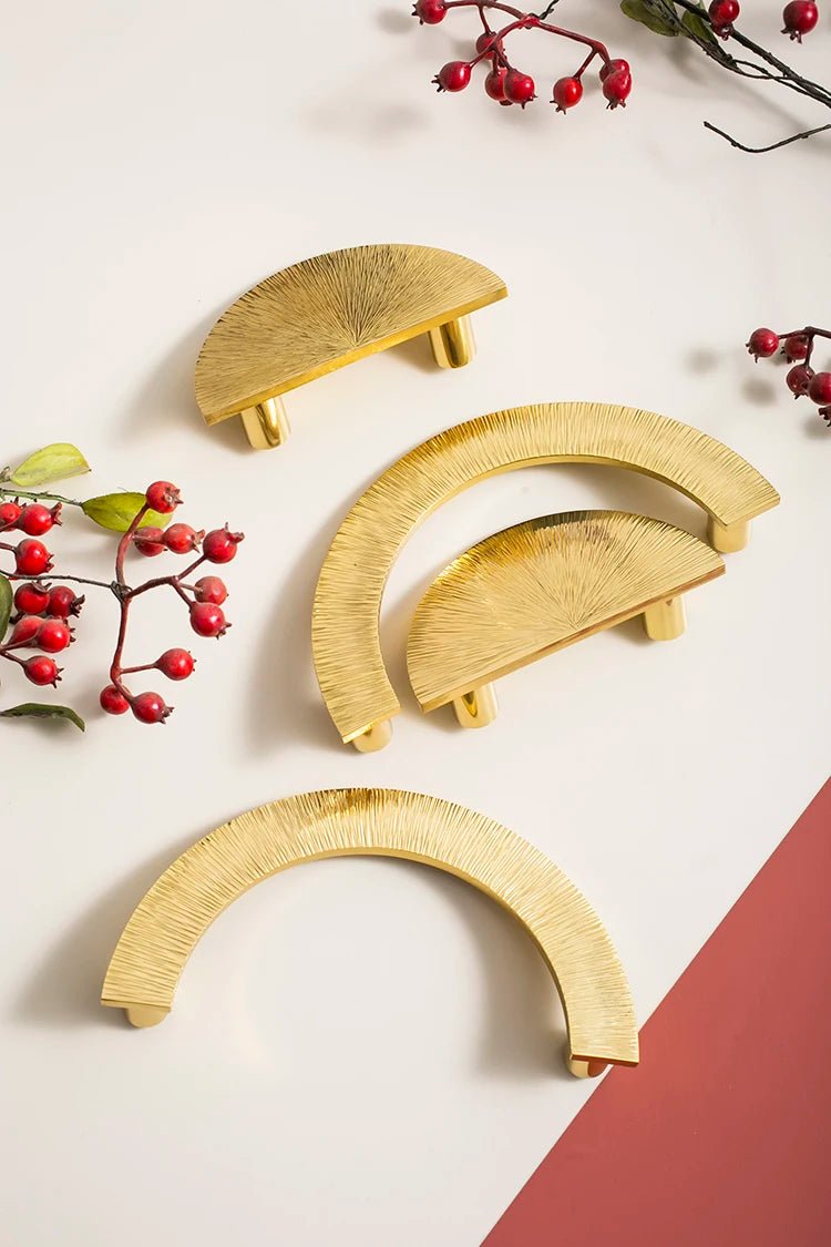 Premium Semicircular Brass Drawer Pulls for Cabinets
