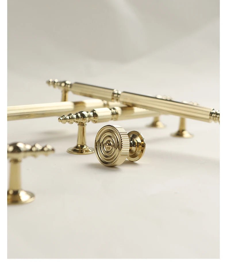 Stylish Shiny Gold Solid Brass Pull Handles – 8.8 Inch for Cabinets