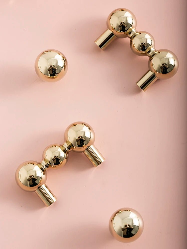Solid Brass Ball Knobs – 1.8" T-Bar Cabinet Pulls