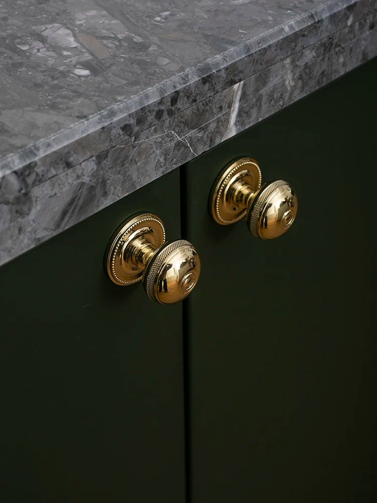 Solid Brass Cabinet Knob – Modern Drawer Pull (1.25")