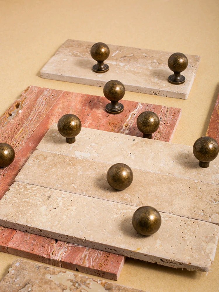 Spherical Antique Brass Cabinet Drawer Knob