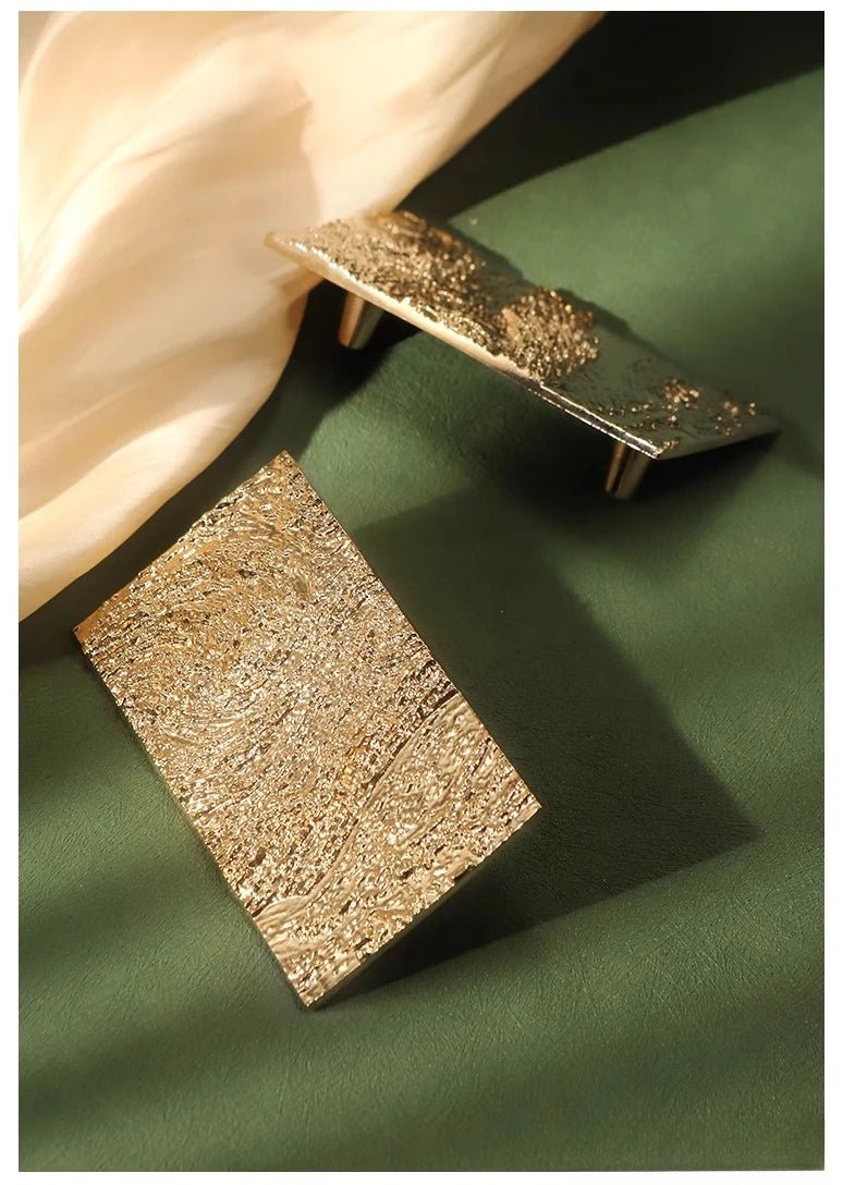 Stylish Starry Relief Brass Pulls for Rectangular Drawers