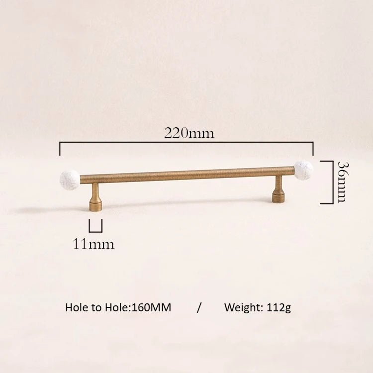 Durable Stone & Brass Pulls – Nordic Style for Modern Furniture