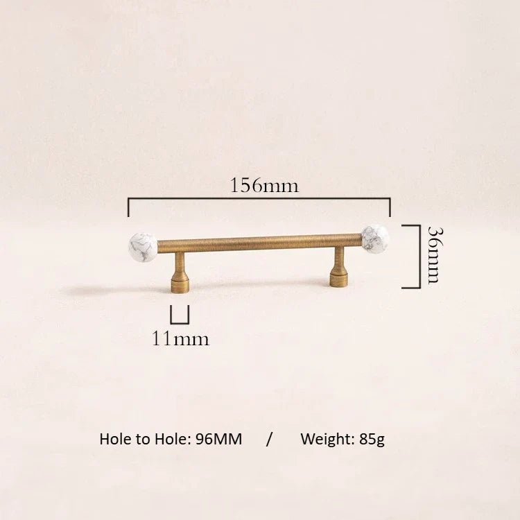 Premium Stone & Brass Pulls – Nordic Style for Cabinet Drawers