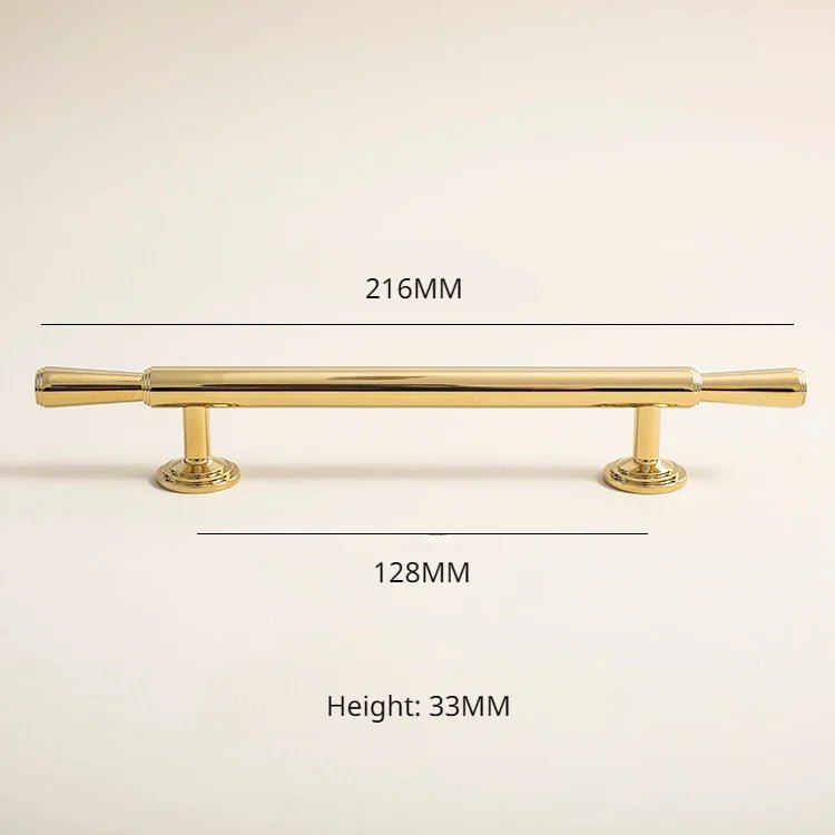 Brushed Bright Gold Cabinet Handle – 6.3" Brass T-Bar  