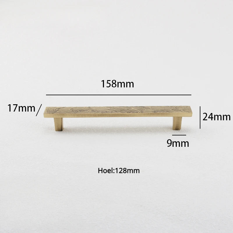 Contemporary Vintage Brass Pull – Vertical Pattern Design for Furniture