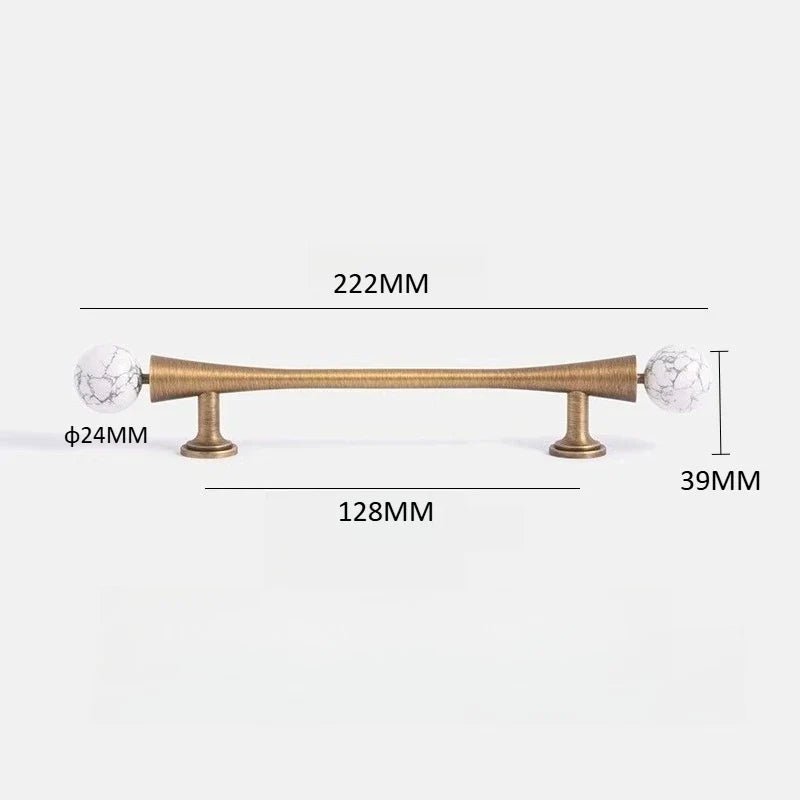 Marble & Brass Knobs for Vintage Bronze Drawer Pulls – Elegant Cabinet Handles