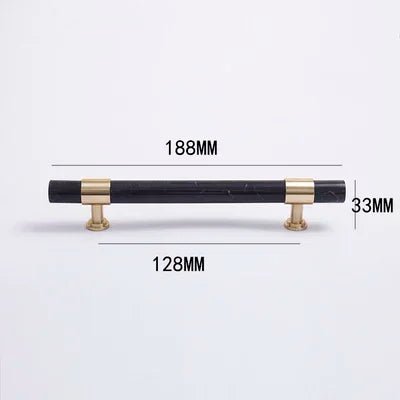 High-Quality Marble & Brass T-Bar Pull – Pink Crystal Handle for Modern Cabinets