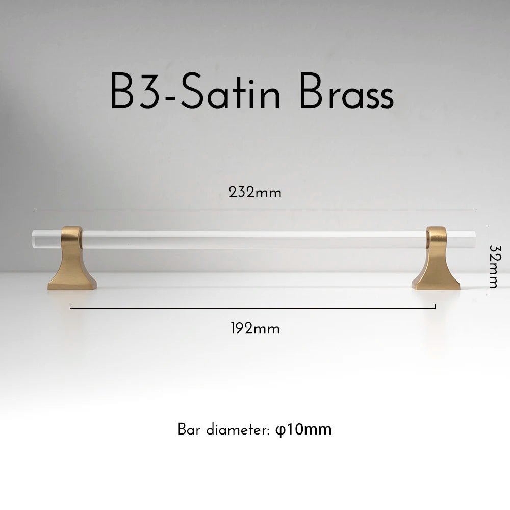 Transparent Acrylic Handle - Brass Accent Pull