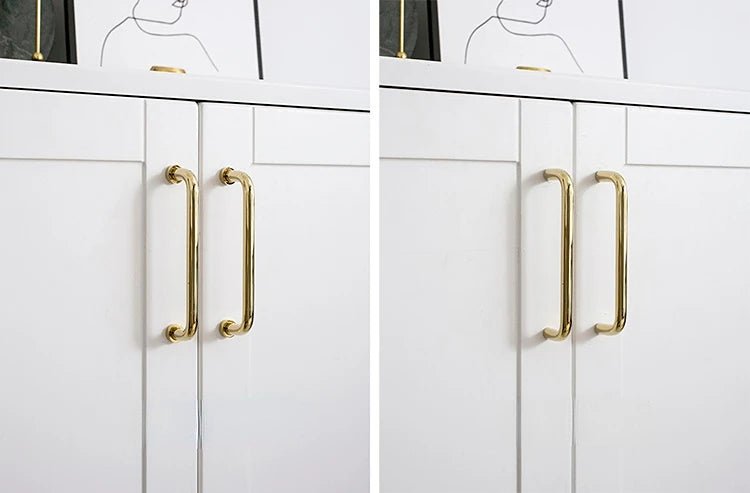Elegant Minimalist Brass Handles for Cabinets – Gold Pulls 5"-12.6"