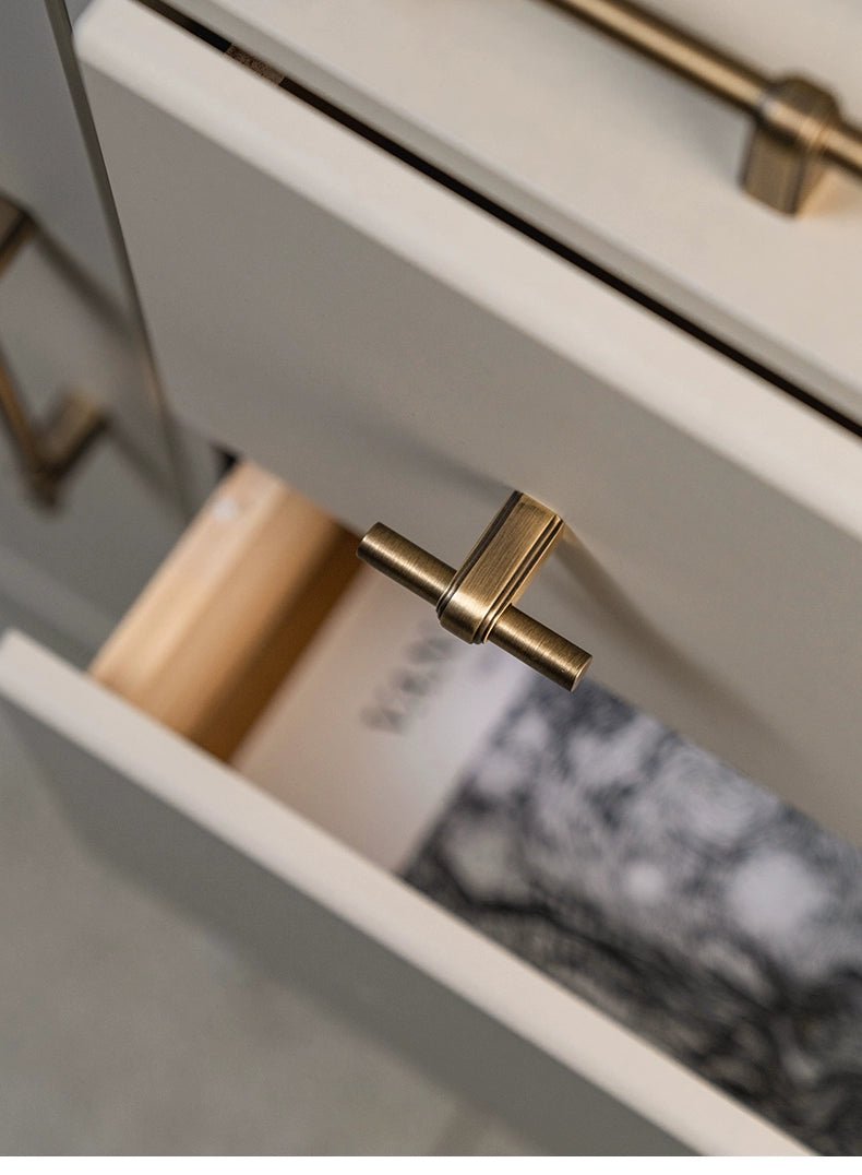 Antique Brass T-Bar Pulls and Knobs for Stylish Furniture