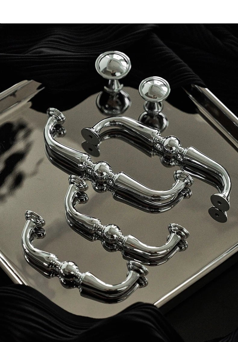 Premium Art Deco Brass T-Bar Pulls – Bright Silver Cabinet Knobs