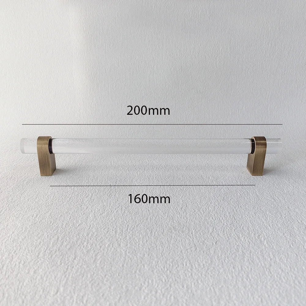 High-Quality Smoky Gray Acrylic Handles with Brass Pulls