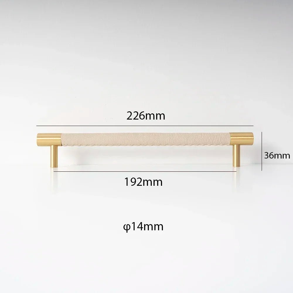 Stylish Leather & Brass Pull – Pink Accent  