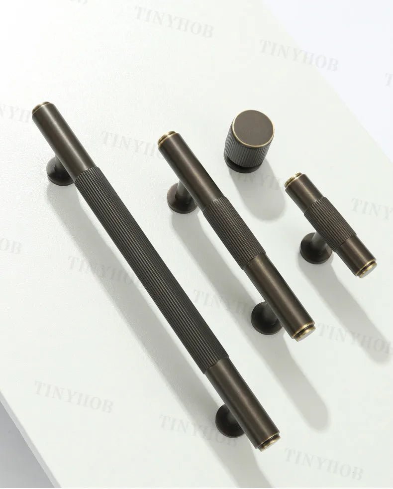 Modern Brass Cabinet Handles - Bronze & Gray Pulls