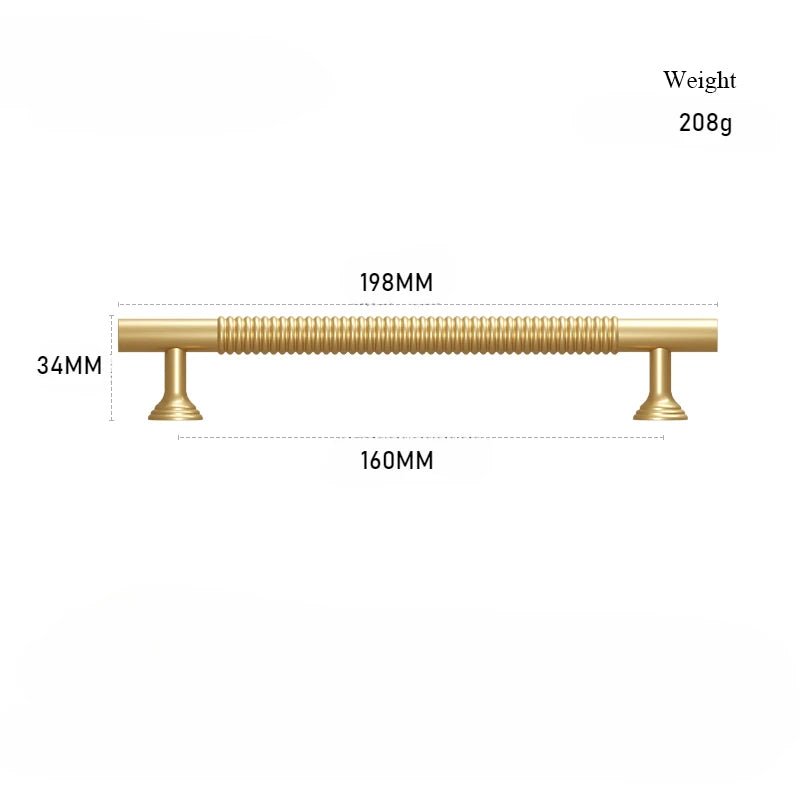 Contemporary Brass Handle - Textured T-Bar Pull  