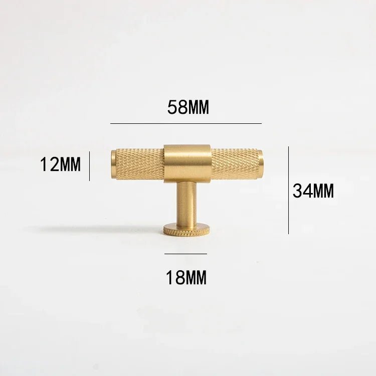 Sleek Brass Knurled Cabinet Pull – Modern Kitchen Handle Design