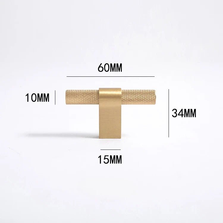 Brass Knurled Cabinet Handles for Modern Kitchen Cabinets